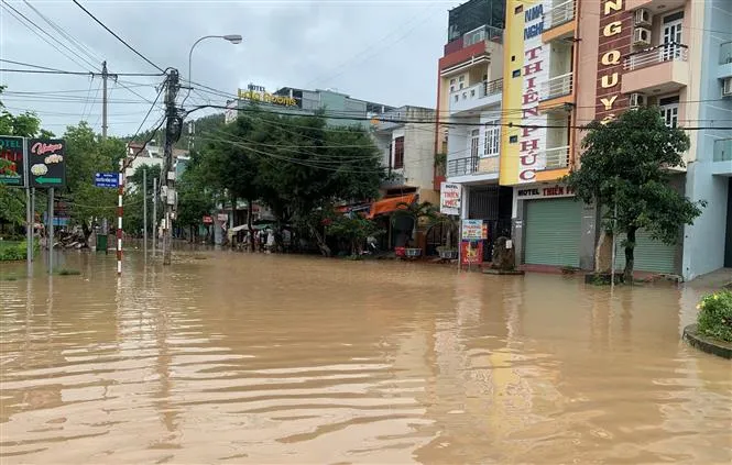 Mưa lớn tiếp tục gây ngập lụt, sạt lở tại Bình Định - Ảnh 10. Mưa lớn tiếp tục gây ngập lụt, sạt lở tại Bình Định - Ảnh 10.