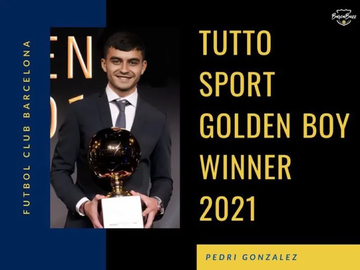 Tiền vệ Pedri nhận giải thưởng Golden Boy 2021 - Ảnh 1. Tiền vệ Pedri nhận giải thưởng Golden Boy 2021 - Ảnh 1.