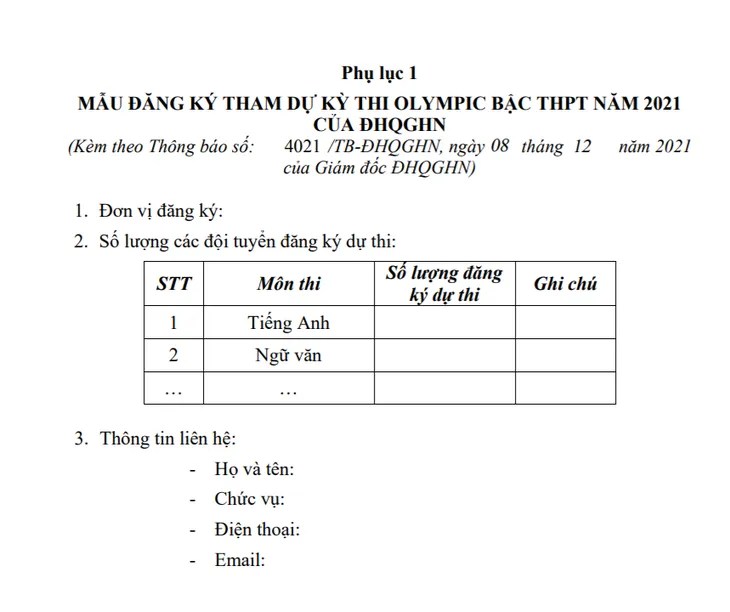 Đại học Quốc gia Hà Nội lần đầu tiên tổ chức kỳ thi Olympic cấp Trung học Phổ thông - Ảnh 1.