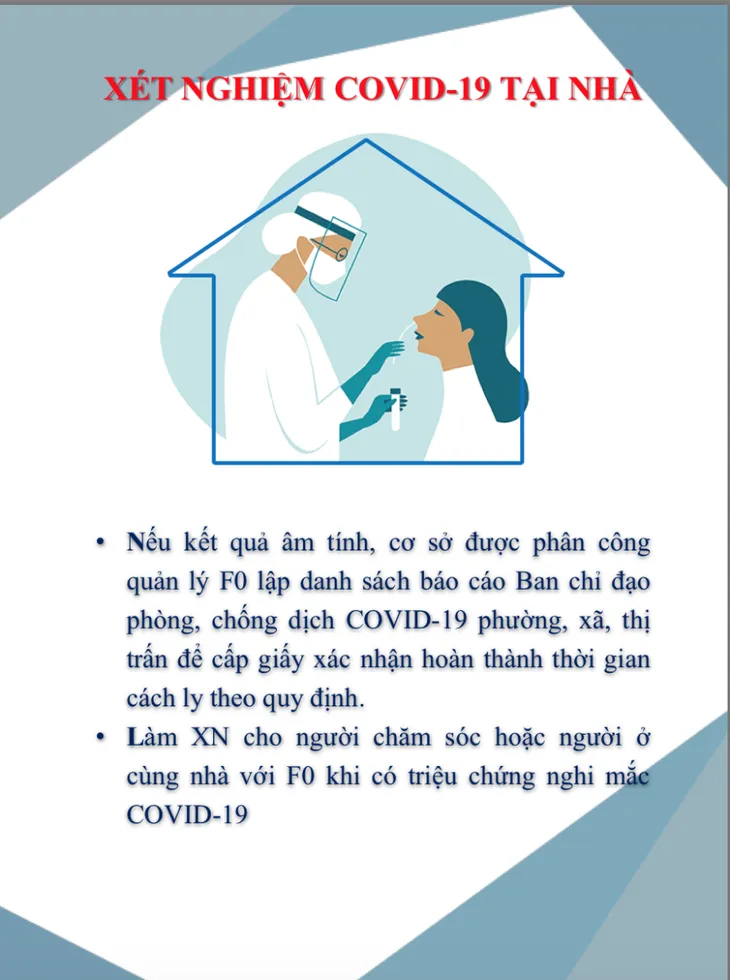 Đầy đủ các hướng dẫn F0 tự xét nghiệm, điều trị và chăm sóc tại nhà - Ảnh 13. Đầy đủ các hướng dẫn F0 tự xét nghiệm, điều trị và chăm sóc tại nhà - Ảnh 13.