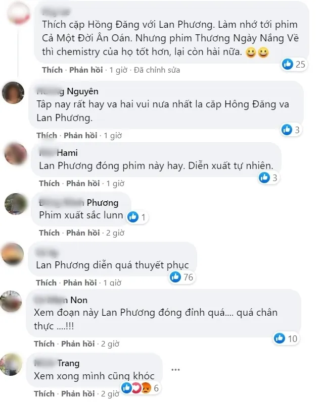 Thương ngày nắng về: Khán giả xuýt xoa trước màn nhập vai của Lan Phương - Hồng Đăng - Ảnh 6. Thương ngày nắng về: Khán giả xuýt xoa trước màn nhập vai của Lan Phương - Hồng Đăng - Ảnh 6.