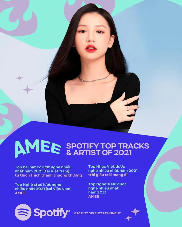 AMEE và những thành tích đầy triển vọng trên Spotify 2021 - Ảnh 2. AMEE và những thành tích đầy triển vọng trên Spotify 2021 - Ảnh 2.