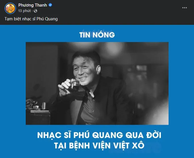 Nghệ sĩ Việt vĩnh biệt nhạc sĩ Phú Quang - Ảnh 2. Nghệ sĩ Việt vĩnh biệt nhạc sĩ Phú Quang - Ảnh 2.