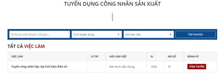 Đối tác hàng đầu của Apple tuyển hàng nghìn lao động tại Bắc Ninh, Bắc Giang - Ảnh 1. Đối tác hàng đầu của Apple tuyển hàng nghìn lao động tại Bắc Ninh, Bắc Giang - Ảnh 1.