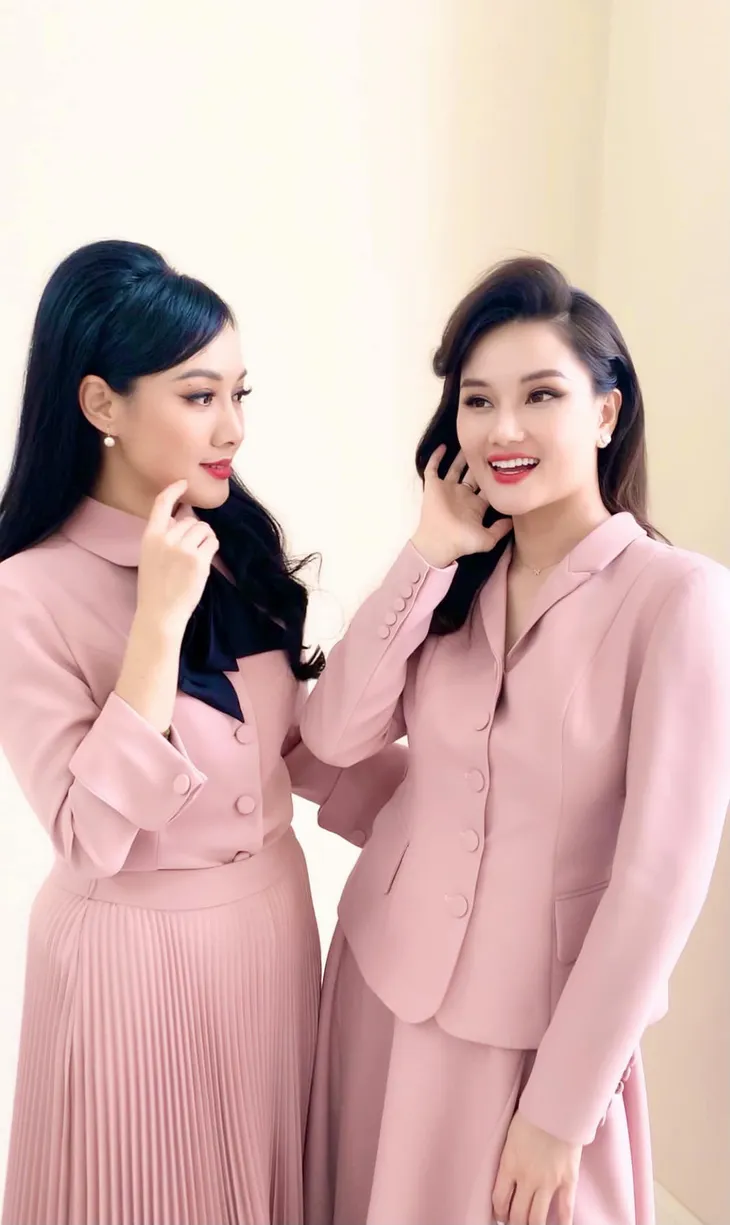 BTV Hoài Anh đẹp rạng ngời bên MC Huyền Châu - Ảnh 1. BTV Hoài Anh đẹp rạng ngời bên MC Huyền Châu - Ảnh 1.