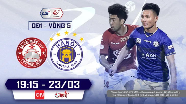 TP Hồ Chí Minh và Hà Nội FC: Tâm điểm vòng 5 V-League - Ảnh 1. TP Hồ Chí Minh và Hà Nội FC: Tâm điểm vòng 5 V-League - Ảnh 1.