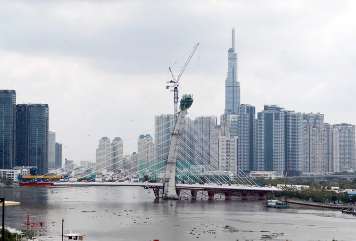 Cầu Thủ Thiêm 2 sẽ thi công trở lại cuối tháng 4/2021 - Ảnh 1. Cầu Thủ Thiêm 2 sẽ thi công trở lại cuối tháng 4/2021 - Ảnh 1.