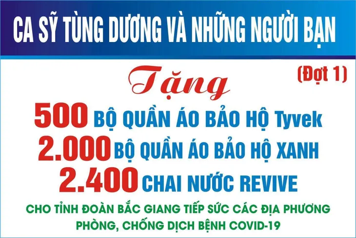 Tùng Dương và những người bạn ủng hộ 400 triệu cho Bắc Giang - Ảnh 1. Tùng Dương và những người bạn ủng hộ 400 triệu cho Bắc Giang - Ảnh 1.
