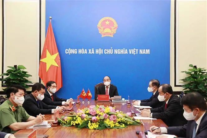 Chủ tịch nước Nguyễn Xuân Phúc điện đàm với Tổng Bí thư, Chủ tịch nước Trung Quốc Tập Cận Bình - Ảnh 1. Chủ tịch nước Nguyễn Xuân Phúc điện đàm với Tổng Bí thư, Chủ tịch nước Trung Quốc Tập Cận Bình - Ảnh 1.