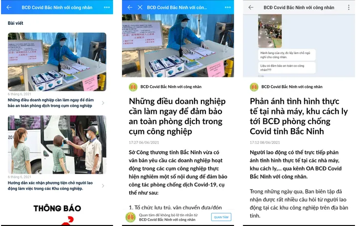 Gần 13.000 công nhân, người lao động tại Bắc Ninh theo dõi trang Zalo chống dịch COVID-19 - Ảnh 1. Gần 13.000 công nhân, người lao động tại Bắc Ninh theo dõi trang Zalo chống dịch COVID-19 - Ảnh 1.