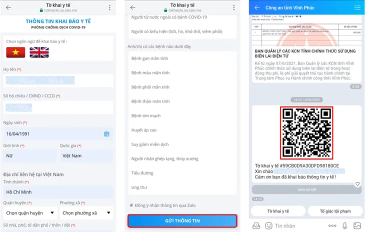 Nhận mã QR tờ khai y tế qua Zalo giúp giảm thao tác chụp màn hình - Ảnh 1. Nhận mã QR tờ khai y tế qua Zalo giúp giảm thao tác chụp màn hình - Ảnh 1.