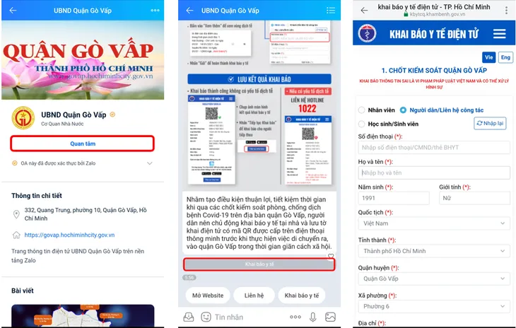 Gò Vấp, Tân Phú cho khai báo y tế điện tử tại nhà - Ảnh 1. Gò Vấp, Tân Phú cho khai báo y tế điện tử tại nhà - Ảnh 1.
