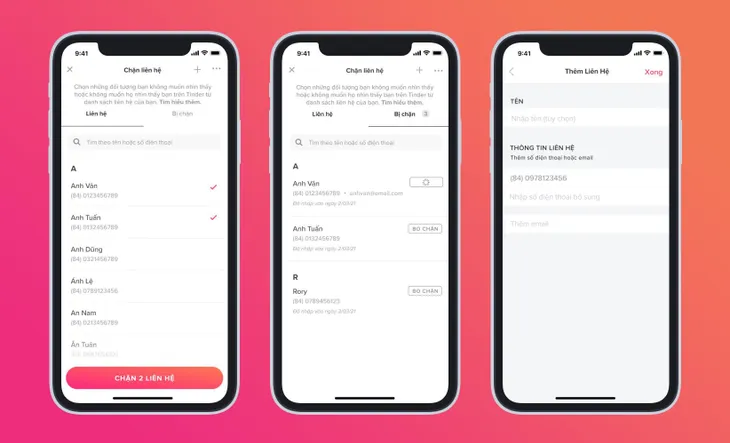 Ứng dụng hẹn hò Tinder ra mắt tính năng chặn liên hệ mới - Ảnh 1. Ứng dụng hẹn hò Tinder ra mắt tính năng chặn liên hệ mới - Ảnh 1.