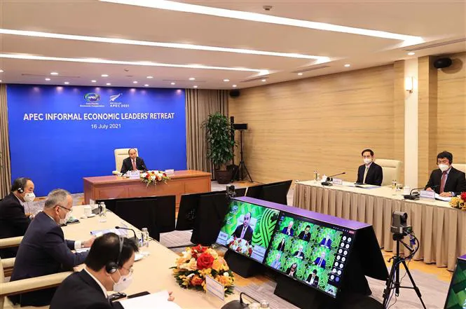 Chủ tịch nước Nguyễn Xuân Phúc: APEC cần chạy đua với thời gian đối phó dịch COVID-19 - Ảnh 1. Chủ tịch nước Nguyễn Xuân Phúc: APEC cần chạy đua với thời gian đối phó dịch COVID-19 - Ảnh 1.