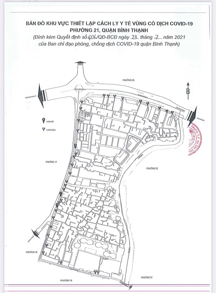 TP Hồ Chí Minh phong tỏa phường 21, quận Bình Thạnh từ 0h ngày 24/7 - Ảnh 1. TP Hồ Chí Minh phong tỏa phường 21, quận Bình Thạnh từ 0h ngày 24/7 - Ảnh 1.