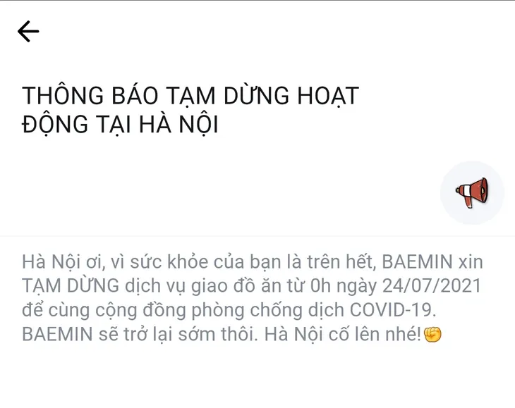 Grab, Now thông báo dừng chở khách, giao đồ ăn tại Hà Nội - Ảnh 3. Grab, Now thông báo dừng chở khách, giao đồ ăn tại Hà Nội - Ảnh 3.