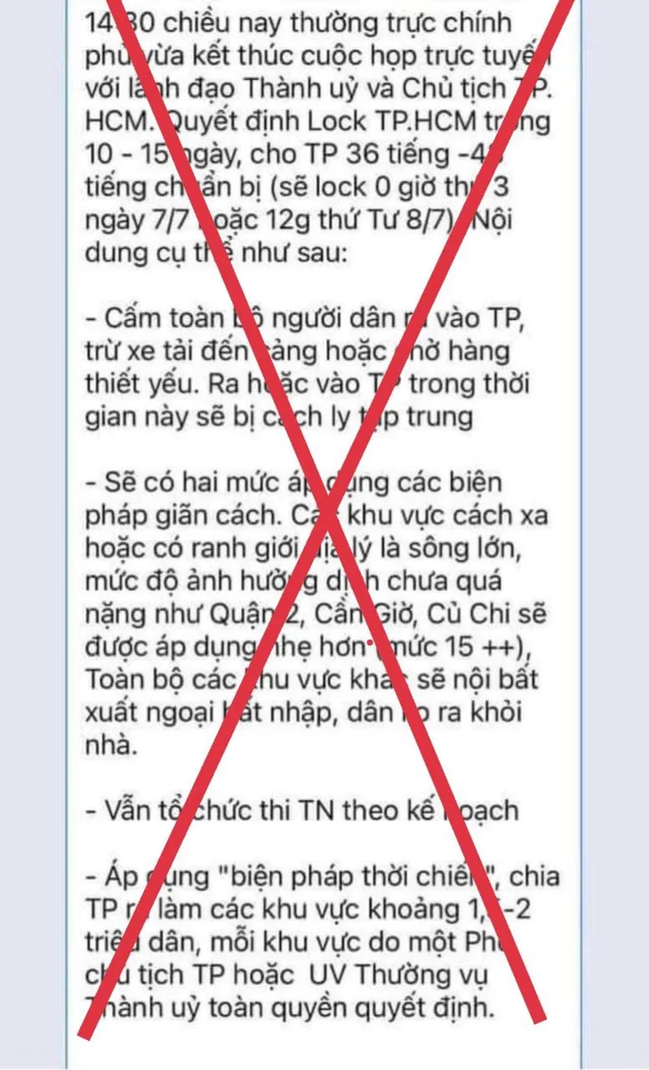 Bác bỏ tin lan truyền lock TP Hồ Chí Minh trong 10-15 ngày - Ảnh 1. Bác bỏ tin lan truyền lock TP Hồ Chí Minh trong 10-15 ngày - Ảnh 1.