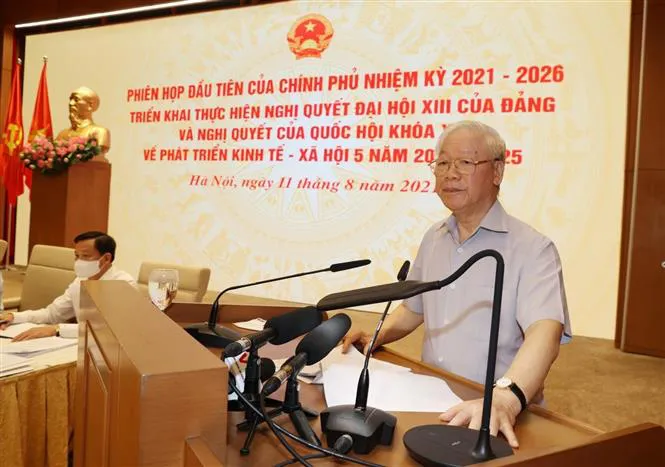 Tổng Bí thư dự phiên họp đầu tiên của Chính phủ nhiệm kỳ 2021 - 2026 - Ảnh 1. Tổng Bí thư dự phiên họp đầu tiên của Chính phủ nhiệm kỳ 2021 - 2026 - Ảnh 1.