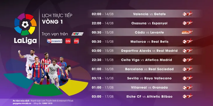La Liga khởi tranh trên VTVcab: Tam mã đua vô địch - Ảnh 2. La Liga khởi tranh trên VTVcab: Tam mã đua vô địch - Ảnh 2.