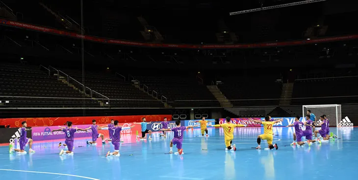 ĐT futsal Việt Nam quyết giành tấm vé đi tiếp tại FIFA Futsal World Cup Lithuania 2021™ - Ảnh 1. ĐT futsal Việt Nam quyết giành tấm vé đi tiếp tại FIFA Futsal World Cup Lithuania 2021™ - Ảnh 1.