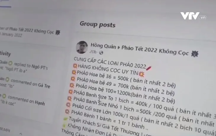 Nở rộ thị trường pháo lậu trên mạng xã hội dịp cuối năm - Ảnh 1. Nở rộ thị trường pháo lậu trên mạng xã hội dịp cuối năm - Ảnh 1.