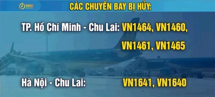 Hủy và lùi giờ nhiều chuyến bay đến miền Trung do bão - Ảnh 1. Hủy và lùi giờ nhiều chuyến bay đến miền Trung do bão - Ảnh 1.