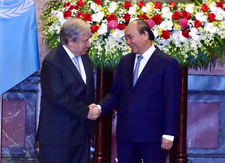 Lễ đón Tổng Thư ký Liên hợp quốc António Guterres thăm chính thức VIệt Nam - Ảnh 4. Lễ đón Tổng Thư ký Liên hợp quốc António Guterres thăm chính thức VIệt Nam - Ảnh 4.