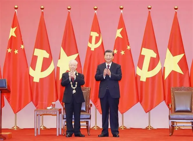 Tổng Bí thư Nguyễn Phú Trọng nhận Huân chương hữu nghị - Ảnh 3. Tổng Bí thư Nguyễn Phú Trọng nhận Huân chương hữu nghị - Ảnh 3.