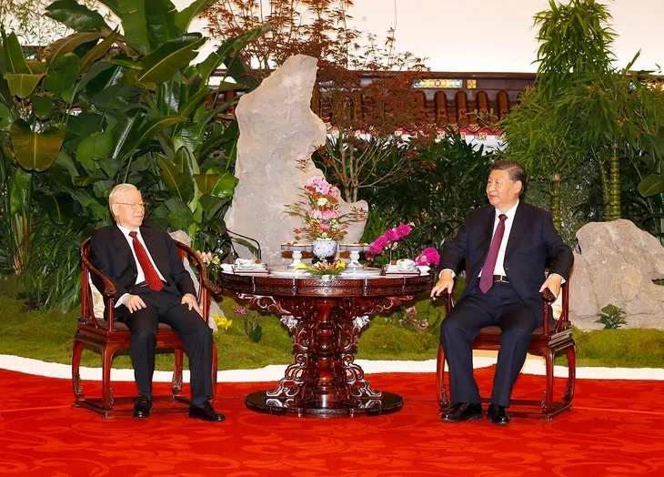 Tiệc trà tại Đại lễ đường Nhân dân - Nghi thức lễ tân đặc biệt dành cho Tổng Bí thư Nguyễn Phú Trọng - Ảnh 1. Tiệc trà tại Đại lễ đường Nhân dân - Nghi thức lễ tân đặc biệt dành cho Tổng Bí thư Nguyễn Phú Trọng - Ảnh 1.