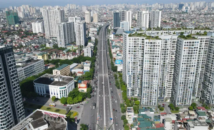 Hà Nội: Gấp rút hoàn thành dự án đường Vành đai 2 trên cao - Ảnh 1. Hà Nội: Gấp rút hoàn thành dự án đường Vành đai 2 trên cao - Ảnh 1.