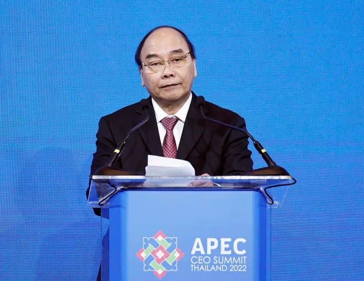 Chủ tịch nước Nguyễn Xuân Phúc phát biểu tại Hội nghị Thượng đỉnh doanh nghiệp APEC 2022 - Ảnh 1. Chủ tịch nước Nguyễn Xuân Phúc phát biểu tại Hội nghị Thượng đỉnh doanh nghiệp APEC 2022 - Ảnh 1.