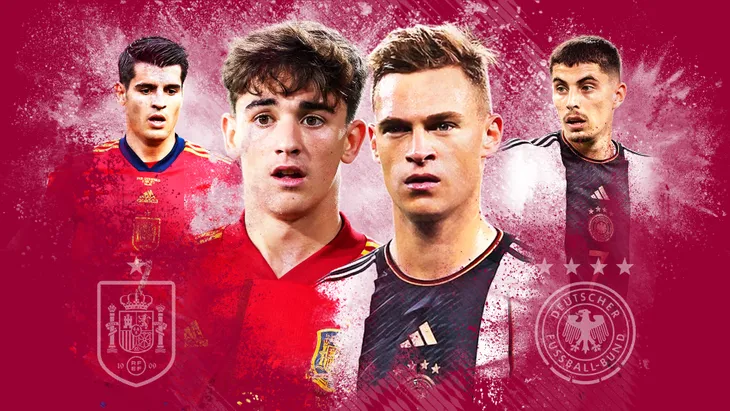 Tây Ban Nha vs Đức: Trận chung kết sớm của World Cup 2022 | 02h00 trực tiếp VTV3 và VTV Cần Thơ - Ảnh 1. Tây Ban Nha vs Đức: Trận chung kết sớm của World Cup 2022 | 02h00 trực tiếp VTV3 và VTV Cần Thơ - Ảnh 1.