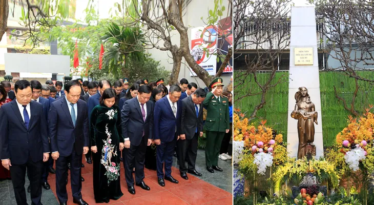 Lãnh đạo thành phố Hà Nội dâng hương tại Đài tưởng niệm Khâm Thiên - Ảnh 3. Lãnh đạo thành phố Hà Nội dâng hương tại Đài tưởng niệm Khâm Thiên - Ảnh 3.