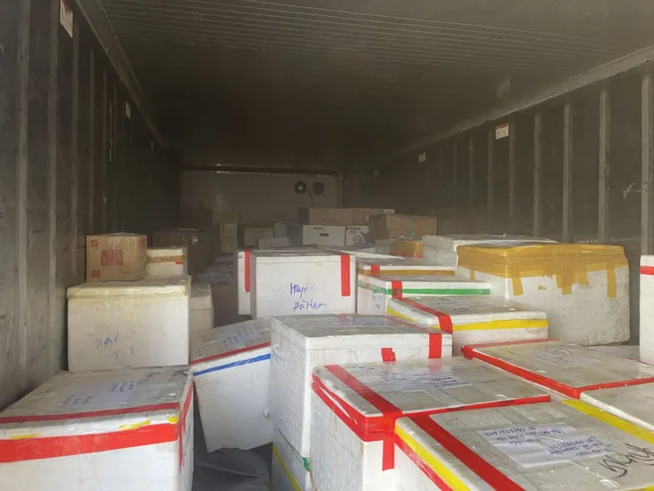 Bắt giữ 600 thùng thực phẩm không rõ nguồn gốc - Ảnh 1. Bắt giữ 600 thùng thực phẩm không rõ nguồn gốc - Ảnh 1.