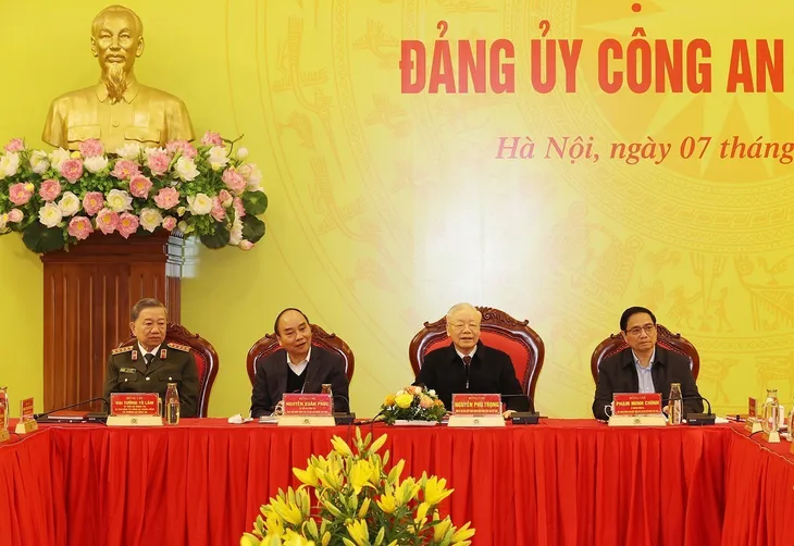 Tổng Bí thư Nguyễn Phú Trọng dự Hội nghị Đảng ủy Công an Trung ương - Ảnh 4. Tổng Bí thư Nguyễn Phú Trọng dự Hội nghị Đảng ủy Công an Trung ương - Ảnh 4.