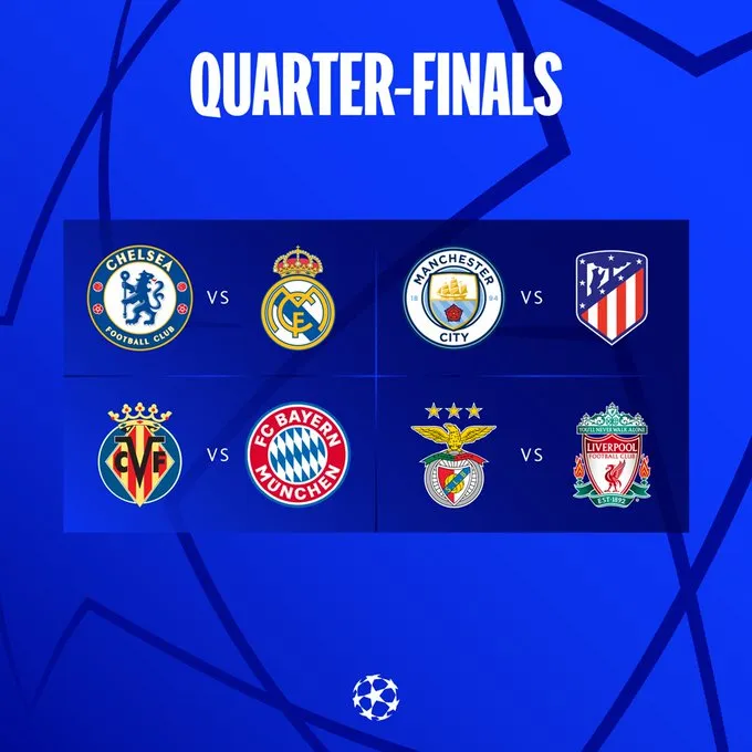 Tứ kết Champions League | Chelsea đụng độ Real Madrid, Liverpool và Bayern Munich dễ thở - Ảnh 2. Tứ kết Champions League | Chelsea đụng độ Real Madrid, Liverpool và Bayern Munich dễ thở - Ảnh 2.