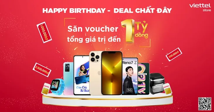 Mừng sinh nhật 25 năm: Viettel Store tung voucher với tổng ưu đãi tới 1 tỷ đồng - Ảnh 1. Mừng sinh nhật 25 năm: Viettel Store tung voucher với tổng ưu đãi tới 1 tỷ đồng - Ảnh 1.