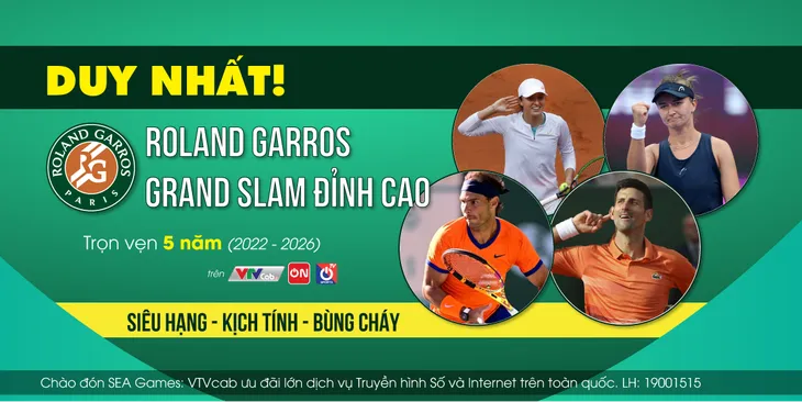 VTVcab sở hữu bản quyền Roland Garros 5 năm (2022 - 2026) - Ảnh 1. VTVcab sở hữu bản quyền Roland Garros 5 năm (2022 - 2026) - Ảnh 1.
