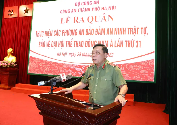 Công an Hà Nội ra quân bảo đảm an ninh, trật tự cho SEA Games 31 - Ảnh 3. Công an Hà Nội ra quân bảo đảm an ninh, trật tự cho SEA Games 31 - Ảnh 3.