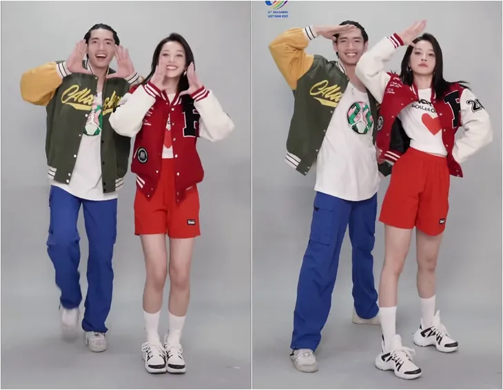 Chi Pu - Quang Đăng ra mắt vũ điệu tiếp sức SEA Games 31 - Ảnh 1. Chi Pu - Quang Đăng ra mắt vũ điệu tiếp sức SEA Games 31 - Ảnh 1.