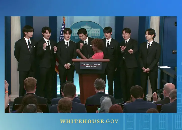 BTS tham dự họp báo tại Nhà Trắng - Ảnh 1. BTS tham dự họp báo tại Nhà Trắng - Ảnh 1.