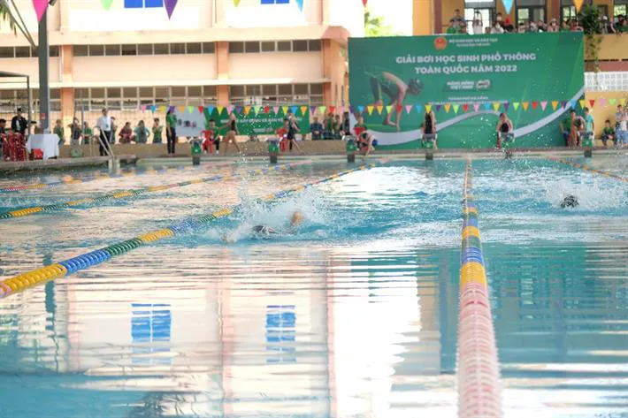 Khai mạc giải bơi học sinh phổ thông toàn quốc năm 2022 - Ảnh 2. Khai mạc giải bơi học sinh phổ thông toàn quốc năm 2022 - Ảnh 2.
