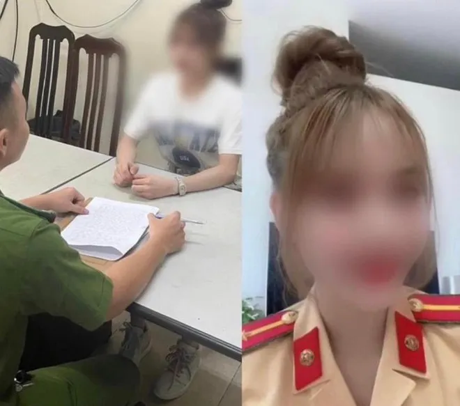 Công an Hà Nội xử lý người phụ nữ mặc quần áo công an đăng Tiktok câu like - Ảnh 1. Công an Hà Nội xử lý người phụ nữ mặc quần áo công an đăng Tiktok câu like - Ảnh 1.