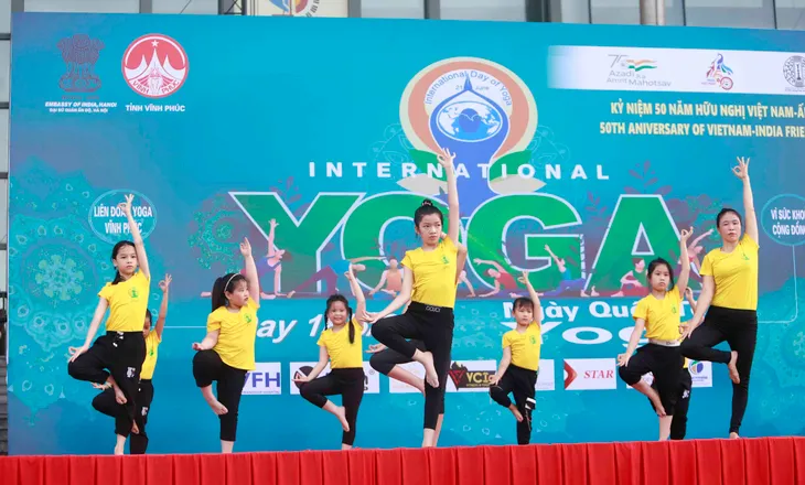 Vĩnh Phúc: Hơn 1000 người tham gia đồng diễn kỷ niệm Ngày quốc tế Yoga - Ảnh 9. Vĩnh Phúc: Hơn 1000 người tham gia đồng diễn kỷ niệm Ngày quốc tế Yoga - Ảnh 9.