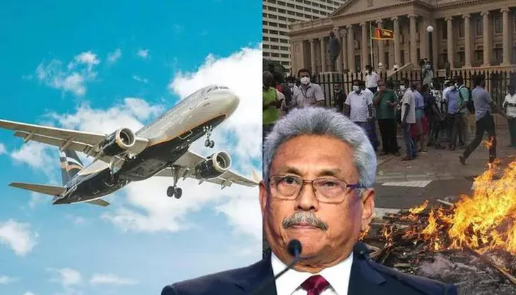 Máy bay chở Tổng thống Sri Lanka hạ cánh ở Singapore - Ảnh 1. Máy bay chở Tổng thống Sri Lanka hạ cánh ở Singapore - Ảnh 1.