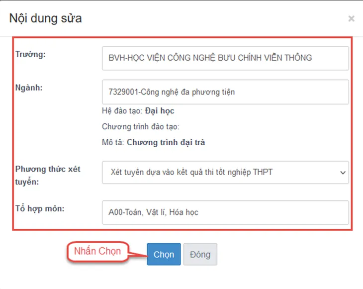 Chi tiết cách đăng ký xét tuyển đại học trên hệ thống - Ảnh 17. Chi tiết cách đăng ký xét tuyển đại học trên hệ thống - Ảnh 17.