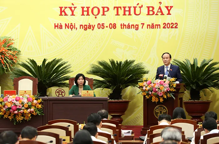 Kỳ họp thứ 7 của HĐND TP Hà Nội bế mạc, thông qua 16 báo cáo, 15 nghị quyết - Ảnh 1. Kỳ họp thứ 7 của HĐND TP Hà Nội bế mạc, thông qua 16 báo cáo, 15 nghị quyết - Ảnh 1.