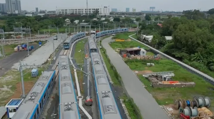 Chạy thử tuyến metro số 1 Bến Thành - Suối Tiên - Ảnh 1. Chạy thử tuyến metro số 1 Bến Thành - Suối Tiên - Ảnh 1.