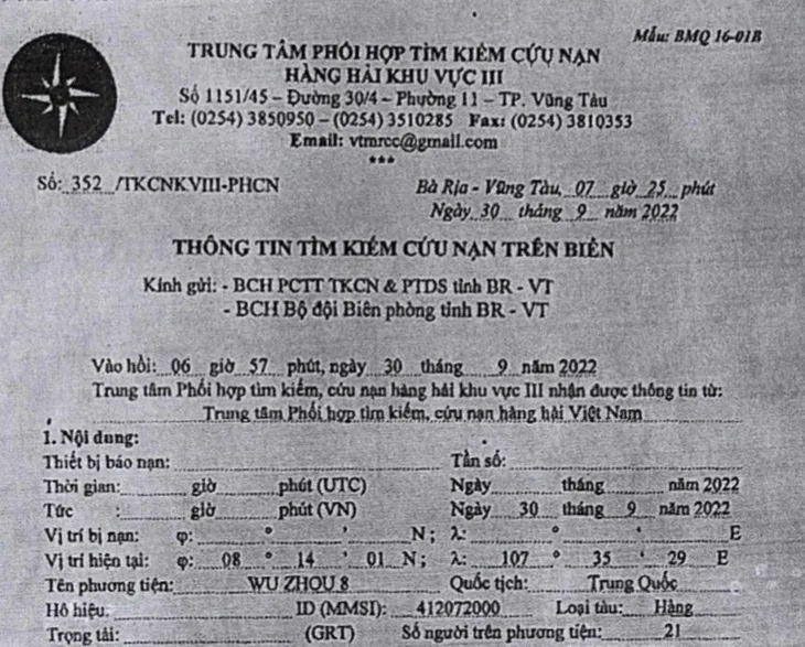 Nóng: 12 người trên tàu neo đậu gần Côn Đảo tử vong, điều trực thăng ứng cứu - Ảnh 2. Nóng: 12 người trên tàu neo đậu gần Côn Đảo tử vong, điều trực thăng ứng cứu - Ảnh 2.