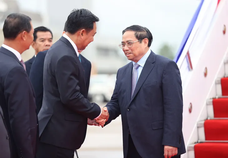 Lễ đón Thủ tướng Phạm Minh Chính thăm chính thức CHDCND Lào - Ảnh 4. Lễ đón Thủ tướng Phạm Minh Chính thăm chính thức CHDCND Lào - Ảnh 4.